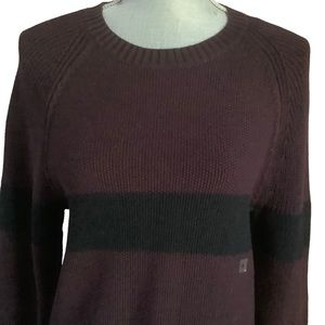 Express rib women’s dark purple long sleeve sweater crew neck pullover size s